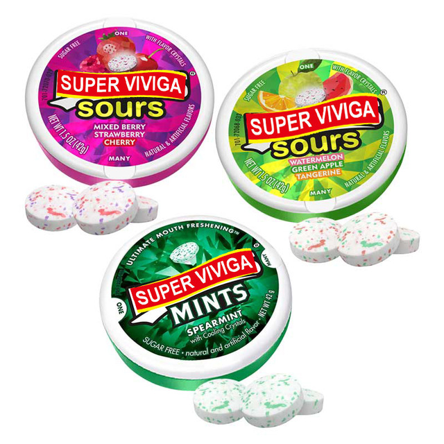 Superviviga Wholesale Custom Fruit Fresh Breath Sugar Free Sour Super Mints Candy