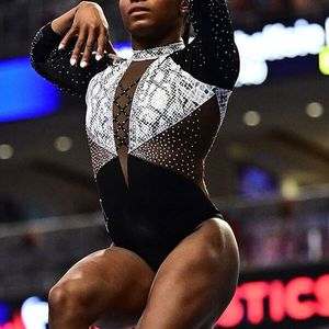 Kinder Meisjes Lange Mouwen Mock Nek Gymnastiek Kleding Figuur Schaatsen Rolschaatsen Balletdans Turnjurk - Product Image 1