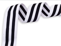 Sangles en polyester/caoutchouc tissées plates ZHIHE à haute élasticité de 2 pouces, bande élastique noire et blanche pour la couture de textiles et de vêtements