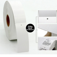 Étiquettes suspendues personnalisées de luxe imprimables en rouleau pour vêtements, étiquettes en papier cartonné perforées pour vêtements