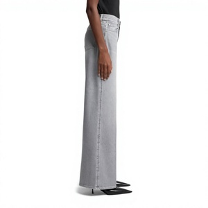 Jeans de Mezclilla de Cintura Alta para Mujer, con Logotipo Personalizado, Pierna Ancha, Estilo Baggy, Rectos, Tipo Mom Jeans, Casuales, Moda Urbana - Product Image 2