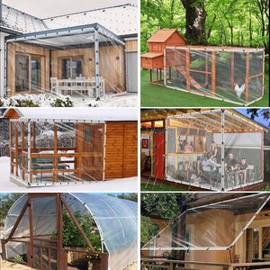 LIYUAN Bâche transparente personnalisée <span class=keywords><strong>pour</strong></span> <span class=keywords><strong>balcon</strong></span> pare-vent transparent Protection solaire imperméable PVC rideau extérieur <span class=keywords><strong>serre</strong></span> - Product Image 5