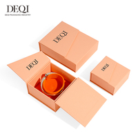 Boîte à bijoux DEQI personnalisée avec fermeture magnétique, emballage de luxe pour bijoux, boîte cadeau pour bague, collier, pendentif, emballage de marque