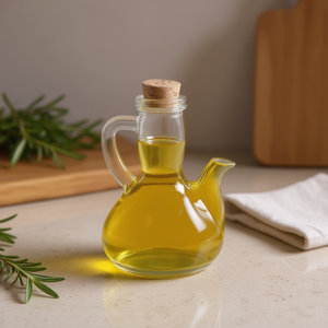 Bouteille d'huile ALCUZA RIVER 275ML avec couvercle en bois – Élégant récipient de rangement pour condiments et bocaux - Product Image 3