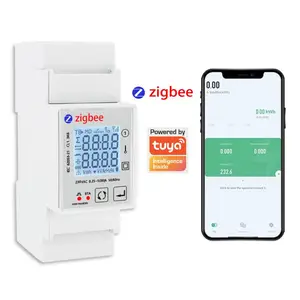 Смарт-измеритель энергии Tuya ZigBee, однофазный, 80А, Din-рейка, монитор мощности, вольтметр, вольтметр, 110 В, 230 В, 50/60 Гц