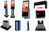Kiosque de point de vente Sinmar sur pied avec écran tactile, ordinateur de paiement et imprimante