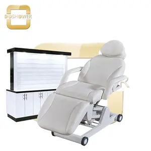 Soins de spa beauté électrique chaise faciale avec vente en gros lit facial électrique table de massage blanche pour salon de spa