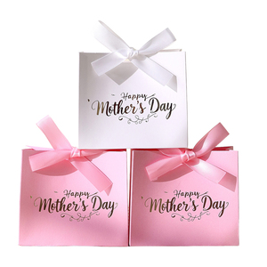 Custom Made <b>Mini</b> Your Own Size Luxury Small Business Elegant Pink Garment Ribbon Shopping Clothing Paper Gift Bags With Logo - Product Image 1