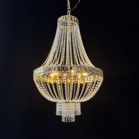 Lustre de mariage, décoration de mariage, rideau de perles en cristal et métal doré, luminaire de plafond pour mariage
