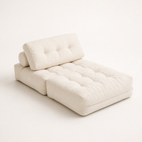 Modernes Weißes Einzelsofa Einzelnes Faulbett-Sofa Klappbares Komprimiertes Schlafsofa für Wohnzimmer