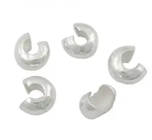 Crimp Bead Cover 925 Sterling Silver bead Twist jewelry findings Hole: 2mm 100PCs/Lot 34374