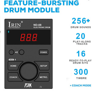 Batterie électronique IRIN, cinq tambours, pads en mesh, trois cymbales, avec casque, tabouret, batterie électronique <span class=keywords><strong>Bluetooth</strong></span> pour débutant - Product Image 3