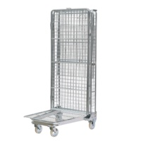 Capacité de chargement de 500kg Cage roulante de type U facile à déplacer Conteneur roulant de stockage de cargaison de voiture Chariot à cage pliable