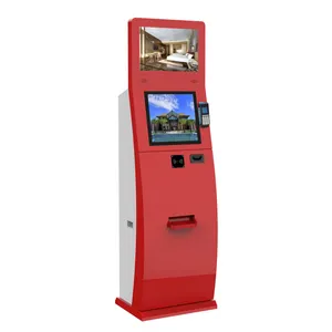 Çift dokunmatik ekran telekom IC ve sim kart dağıtım kiosk otel ve alışveriş merkezi kart makbuz baskı ile sorunu kiosk