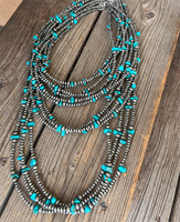 Western Cowgirl Style Navajo Perle Turquoise Collier Ensemble pour Femme Cadeau