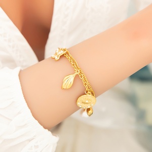 Women's Luxury Stainless Steel <b>Charm</b> Bracelet Trendy 18k Gold Plated Non-Fading Pendant Jewelry Gift Wholesale - Product Image 4