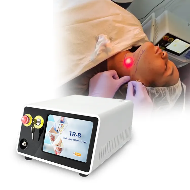 1470nm lazer fiberlift lipoliz makinesi Submental 980nm Liposuction boyun Jowls Nasolabial Endo yüz kaldırma