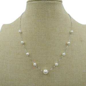 925 <strong>Silver</strong> <strong>Pearl</strong> Classic <strong>Necklace</strong> for Girls or Women 7-10 mm Real Freshwater Nature <strong>Pearl</strong> <strong>Necklace</strong> Designs - Product Image 1