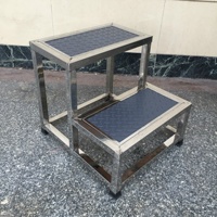Tabouret marchepied double couche en acier inoxydable, antidérapant, pour pharmacie, hôpital, chirurgie gynécologique