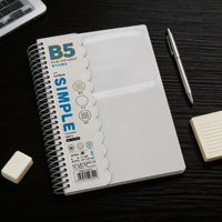 B5 PP Transparentes Hardcover Metall-Spiralnotizbuch Einfaches Anpassbares Liniertes Blanko-Notizbuch für Schüler Großhandel