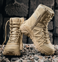 Bottes tactiques montantes DF AS33-12 personnalisées pour hommes, couleur coyote, en daim respirant et maille, chaussures tout-terrain pour toutes les saisons