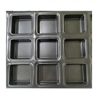 Moule à gâteau carré mini réutilisable en acier aluminisé industriel et commercial Kingbake DZ2590087, antiadhésif et sûr, pour biscuits