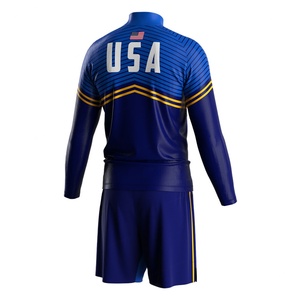 ชุดวอร์มอัพสำหรับการต่อสู้ ไซส์พิเศษ 5XL ชุดซิงเกิลท์ลายธงชาติอเมริกัน ชุดยกน้ำหนักสำหรับการแข่งขัน - Product Image 4