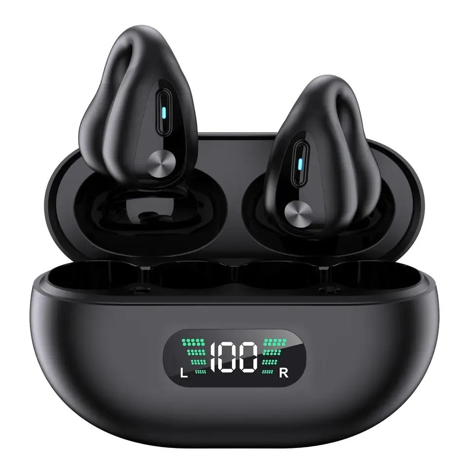 Modèle privé nouveau type de pince d'oreille sans fil non intra-auriculaire TWS conduction osseuse sport Bluetooth type de clip écouteur d'oreille sans blessure