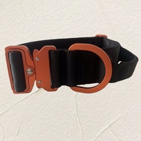 Ensemble laisse et harnais tactique pour chien, léger, en aluminium orange, avec fermeture rapide, double couche de nylon, rembourrage doux, résistant