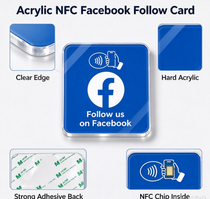 Custom NFC Table Label for Google Review, Dynamic QR Code, Acrylic ...
