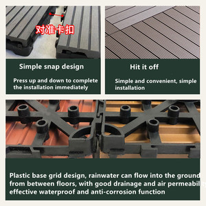 Lồng vào nhau WPC sàn gạch 300x300 nhựa cơ sở sàn gỗ cho trong nhà & vườn tự làm ngoài trời sàn & sàn gỗ trong nhà vườn sử dụng - Product Image 3