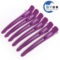 Pinces à cheveux en plastique personnalisables avec logo pour femmes et filles, idéales pour la coupe, le coiffage et le sectionnement des cheveux, sans plis, pour salon de beauté et maquillage.