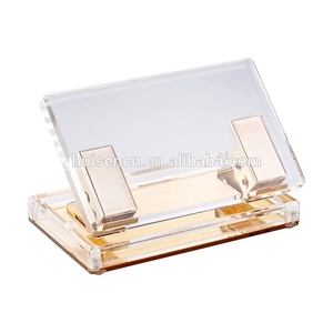 Perforateur acrylique transparent personnalisé Perforateur standard 3 trous acrylique perforateur papier lucite clair or rose - Product Image 3