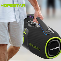Enceinte Audio Portable HOPESTAR A85 Haute Puissance 400W 350W Subwoofer Étanche Sans Fil pour Karaoké Fête avec Lumière Colorée