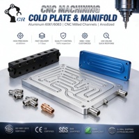 Plaque de refroidissement liquide en aluminium, collecteur à canaux de flux usiné CNC, soudé par agitation, anodisé, pièce thermique