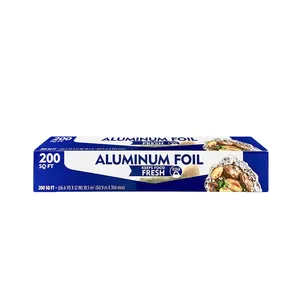 Rouleau de papier aluminium de cuisine, de qualité alimentaire personnalisée pour emballage alimentaire, cuisson frozen, barbecue, 10 pièces