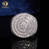 Bague carrée en moissanite pour homme, pavé de baguettes, en argent 925, style hip-hop, pour marques de bijoux urbains