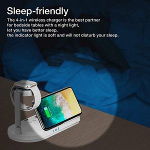 Estación de Carga Rápida Plegable de 15 W Más Vendida, Plataforma de Carga Inalámbrica 5 en 1, Lámpara LED, <span class=keywords><strong>Cargador</strong></span> Inalámbrico para Teléfono Móvil con Soporte - Product Image 5