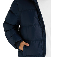 Keine Marke Wasserdichte geste ppte Kapuze Unisex Herren 100% Nylon Custom Logo Blank Plain Dyed American Tall Winter Navy Puffer Jacke