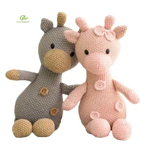 Greenmart Baby Doll New Knitted Wool Animal Baby Soothe Fawn Elephant Rabbit Custom Design Plush Toy