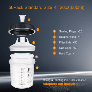 Sơn dùng một lần ly cho <span class=keywords><strong>HVLP</strong></span> và lvlp súng phun, trộn & sơn súng phun cup 20 ounce 600 ml Kit - Product Image 2