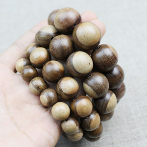 Golden Sandalwood <b>Bracelet</b> 12mm Round Beads Unisex Religious Jewelry Collectible Prayer Beads Ethnic Style Hangzhou Made - Product Image 4