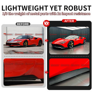 ชุดแต่งสเกิร์ตข้างรถยนต์คาร์บอนไฟเบอร์แห้งสไตล์ OEM ยี่ห้อดัง สำหรับ Ferrari SF90 - Product Image 3