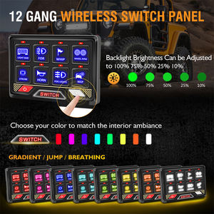Panneau de commutation de télécommande sans fil <span class=keywords><strong>12V</strong></span> Interrupteurs à bascule étanches 8 gangs pour modification de camion Jeep hors route - Product Image 5