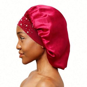 Bonnet en satin ajustable pour femme, design perle rose, idéal pour le quotidien, les fêtes, les sorties et les voyages - Product Image 2