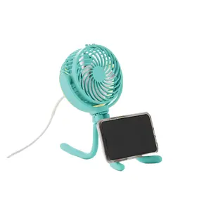 Ventilador de escritorio flexible recargable por USB, 3 ventiladores de rotación de 360 grados, portátil, envoltura de tubos, colgante