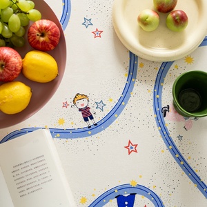 BTC Collection the Little Prince Tema Patrón Impreso Mantel Fiesta de dibujos animados Cocina Decoración para <span class=keywords><strong>el</strong></span> hogar Cubierta de mesa Lavable a máquina - Product Image 5