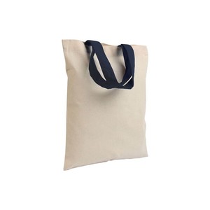 Bolsa de Compras de Algodón de 135g con Asas Azules, Cuadrada, Casual, Promocional, Hecha en Italia - Product Image 1