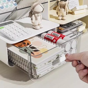Acrylic Desktop Storage <b>Box</b> 3 Layers Drawer Style <b>Pen</b> Holder Organizer For Stationery Makeup Student Use - Product Image 3