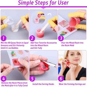 219Pcs Kit Resina para Iniciantes, Kit de Resina Mold com Silicone e Resina Epóxi para Fazer Jóias DIY Conjunto - Product Image 6